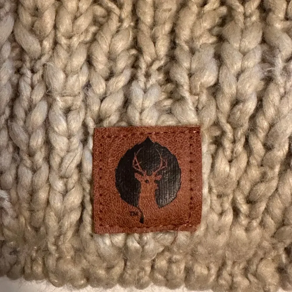 Sweet Turns Knit Beanie Unisex Tan Acrylic Winter Hat Outdoor Warmm Comfy